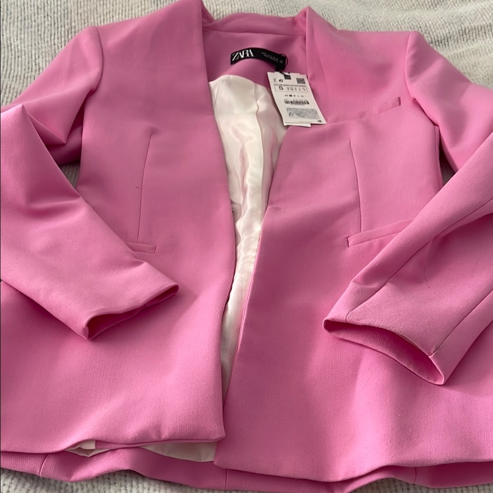 zara powder pink blazer